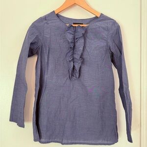 A.P.C. Blue ruffle blouse